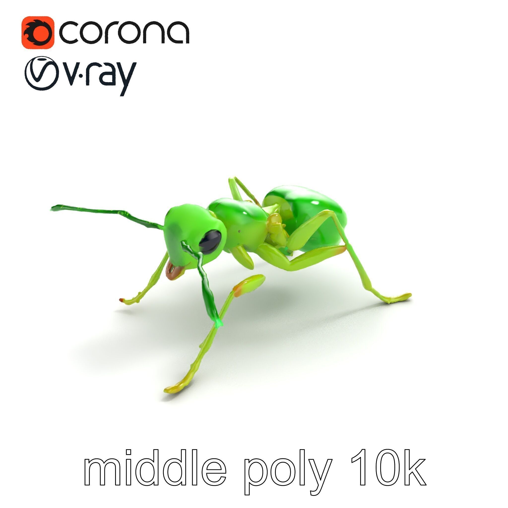 Bioluminescent Neon Green Firefly Ant Insect model pack Low-poly 3D model_7