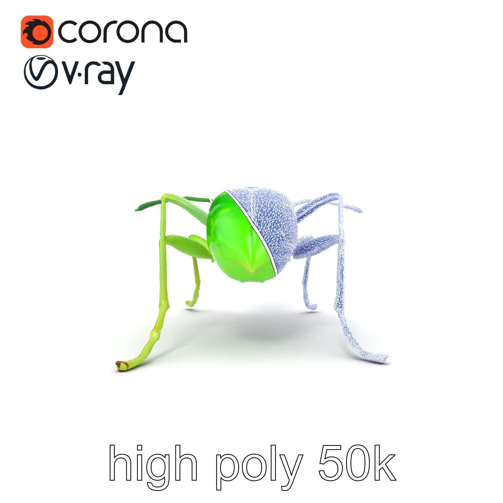 Bioluminescent Neon Green Firefly Ant Insect model pack Low-poly 3D model_28