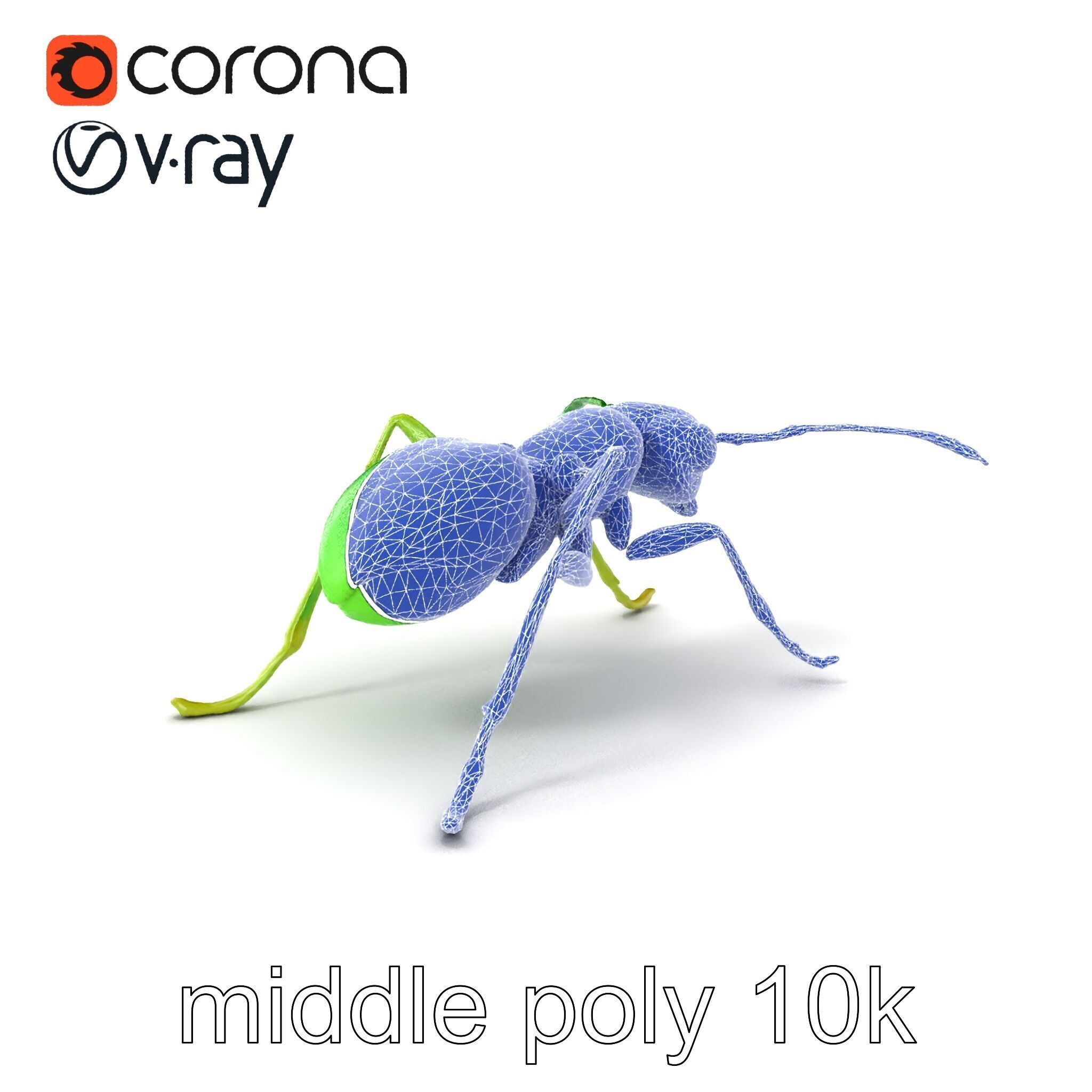 Bioluminescent Neon Green Firefly Ant Insect model pack Low-poly 3D model_5