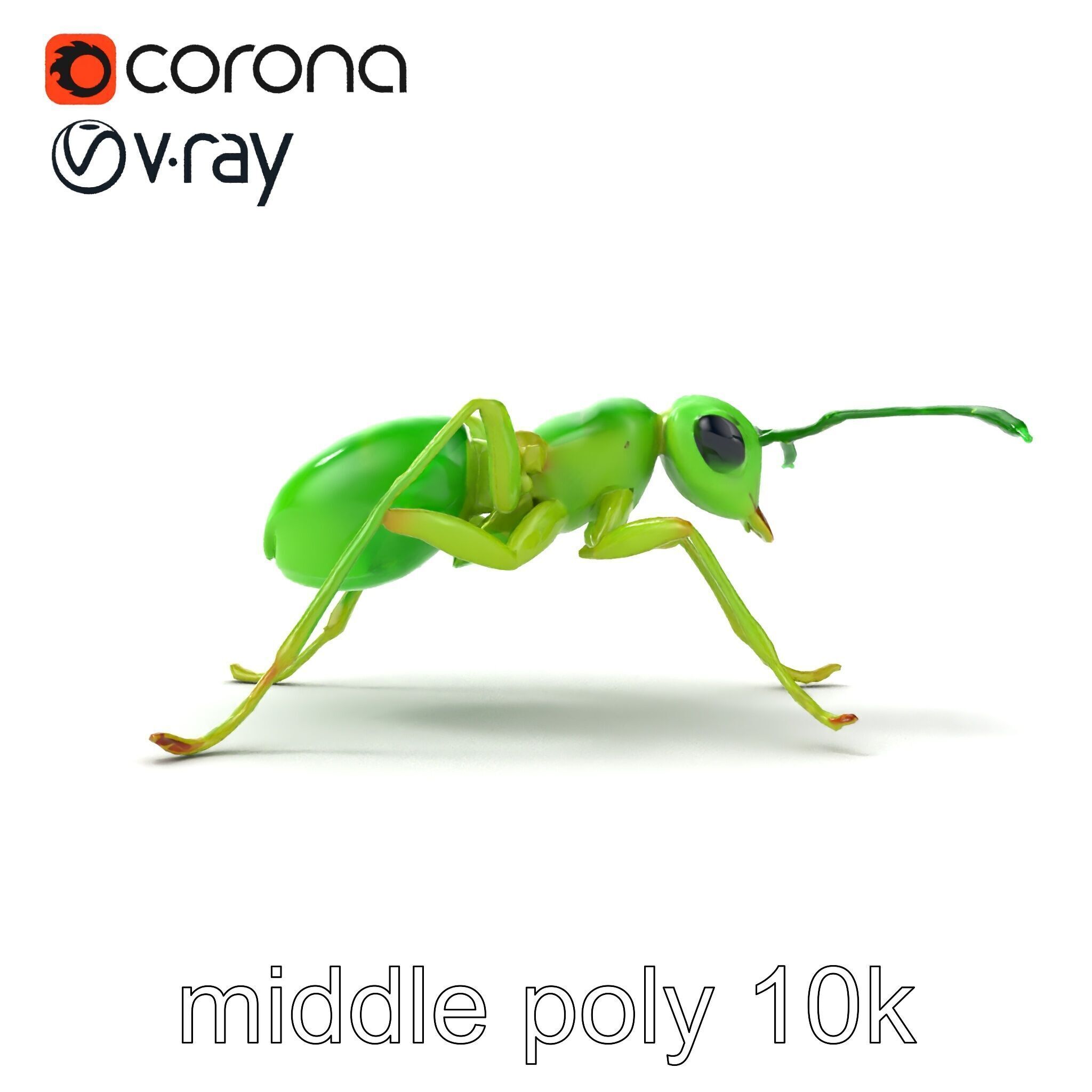 Bioluminescent Neon Green Firefly Ant Insect model pack Low-poly 3D model_13