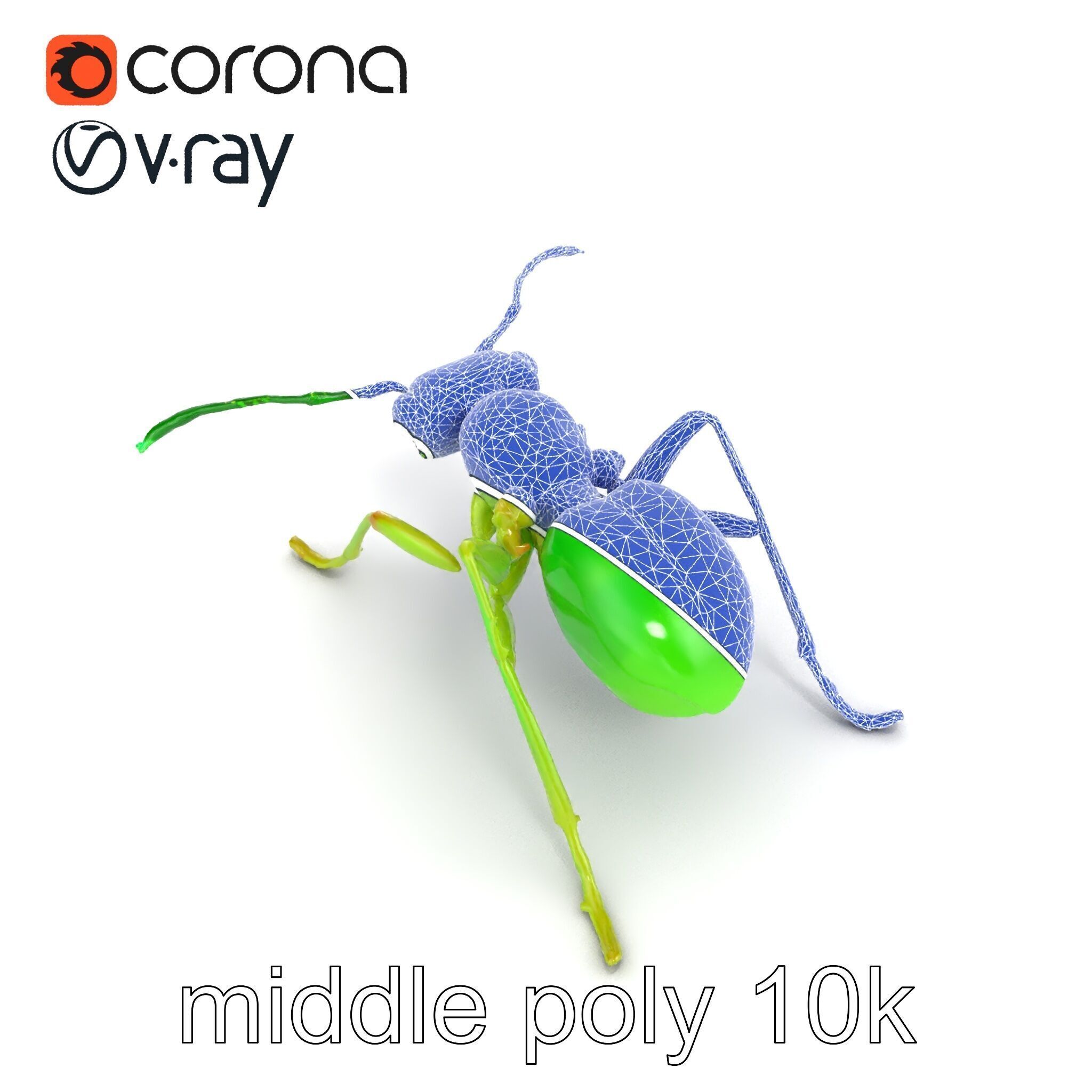 Bioluminescent Neon Green Firefly Ant Insect model pack Low-poly 3D model_21