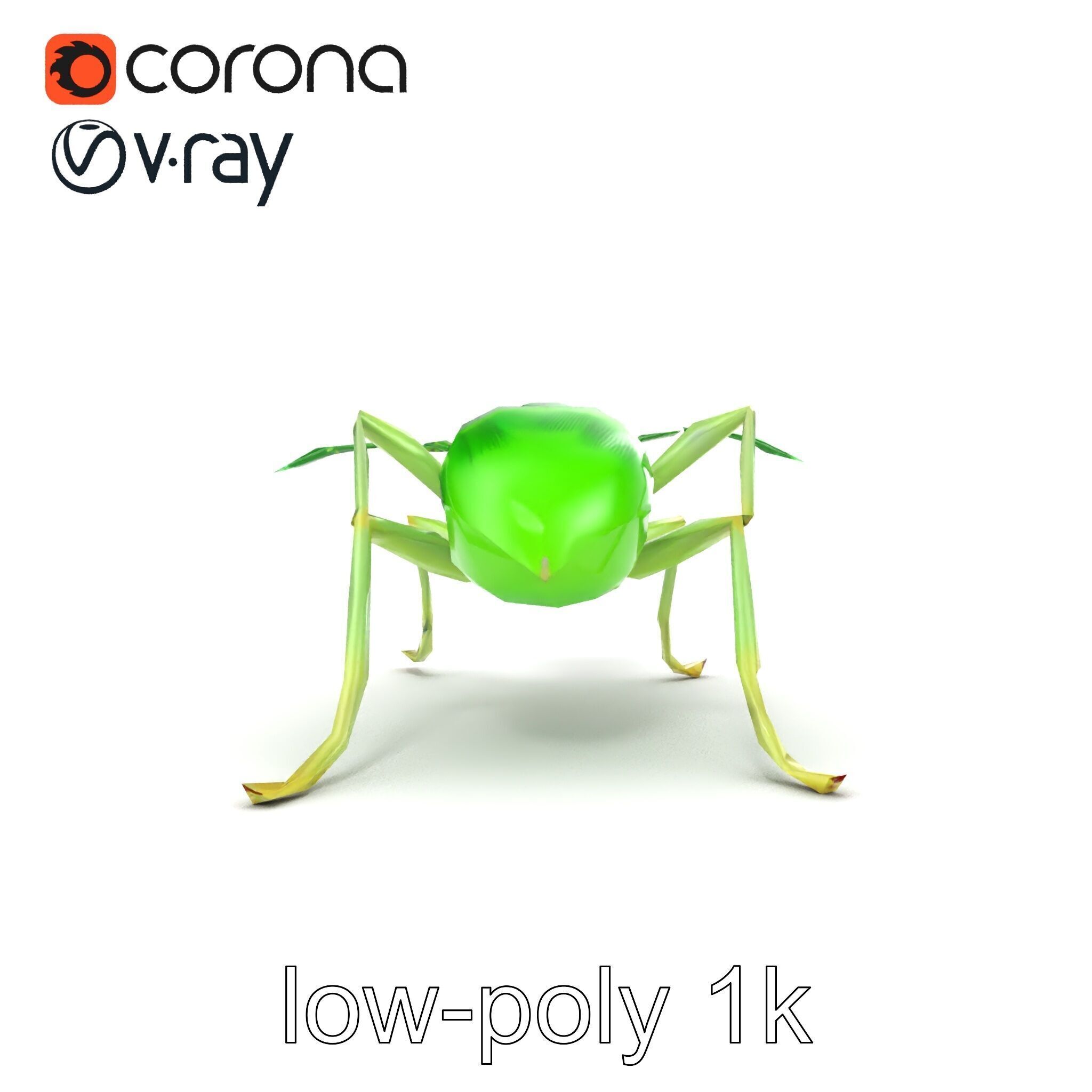 Bioluminescent Neon Green Firefly Ant Insect model pack Low-poly 3D model_14