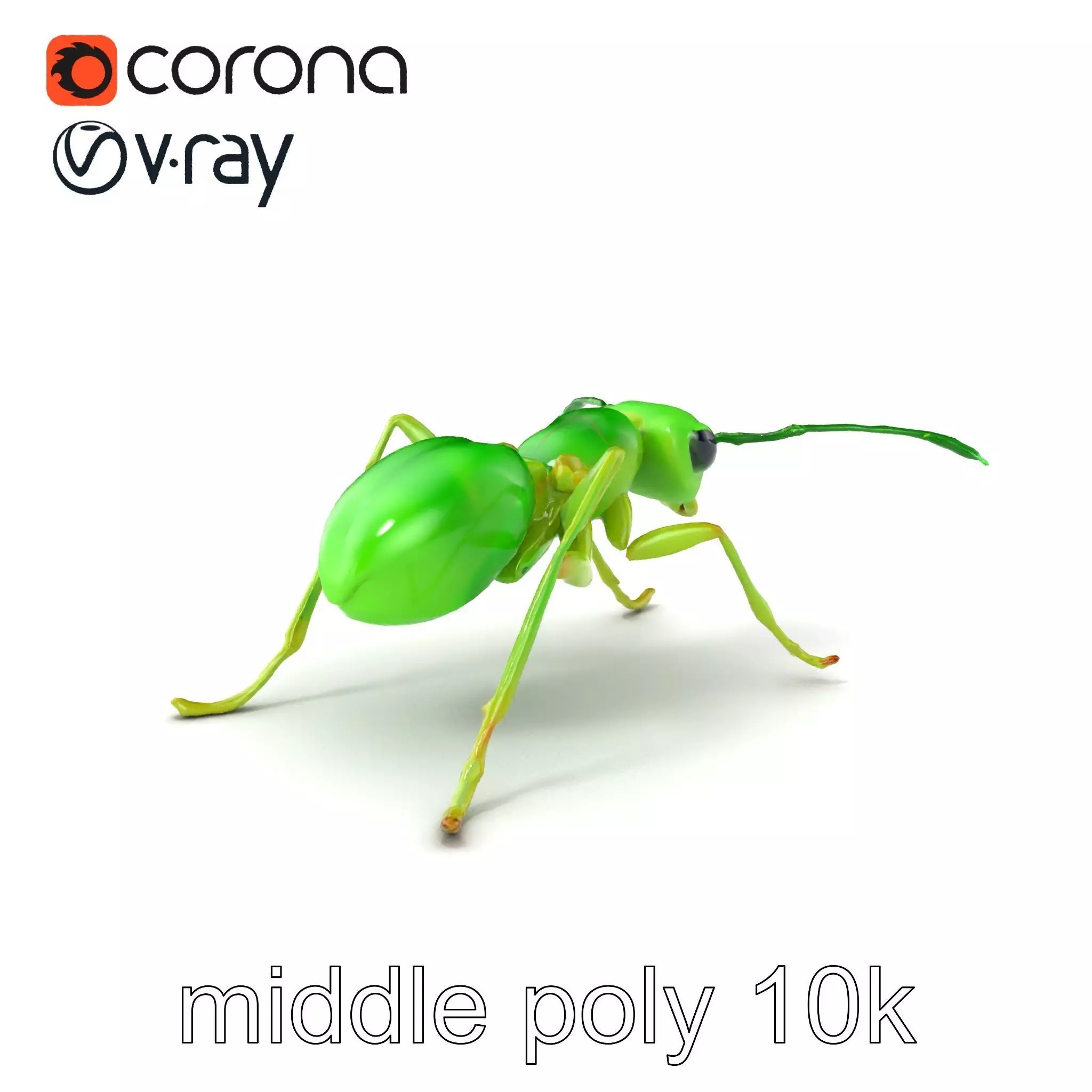 Bioluminescent Neon Green Firefly Ant Insect model pack Low-poly 3D model_0