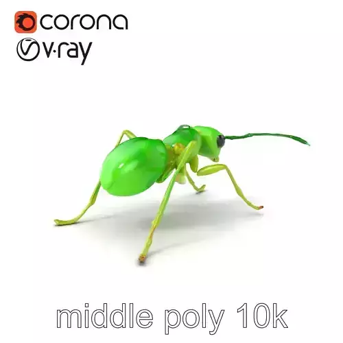 Bioluminescent Neon Green Firefly Ant Insect model pack Low-poly 3D model