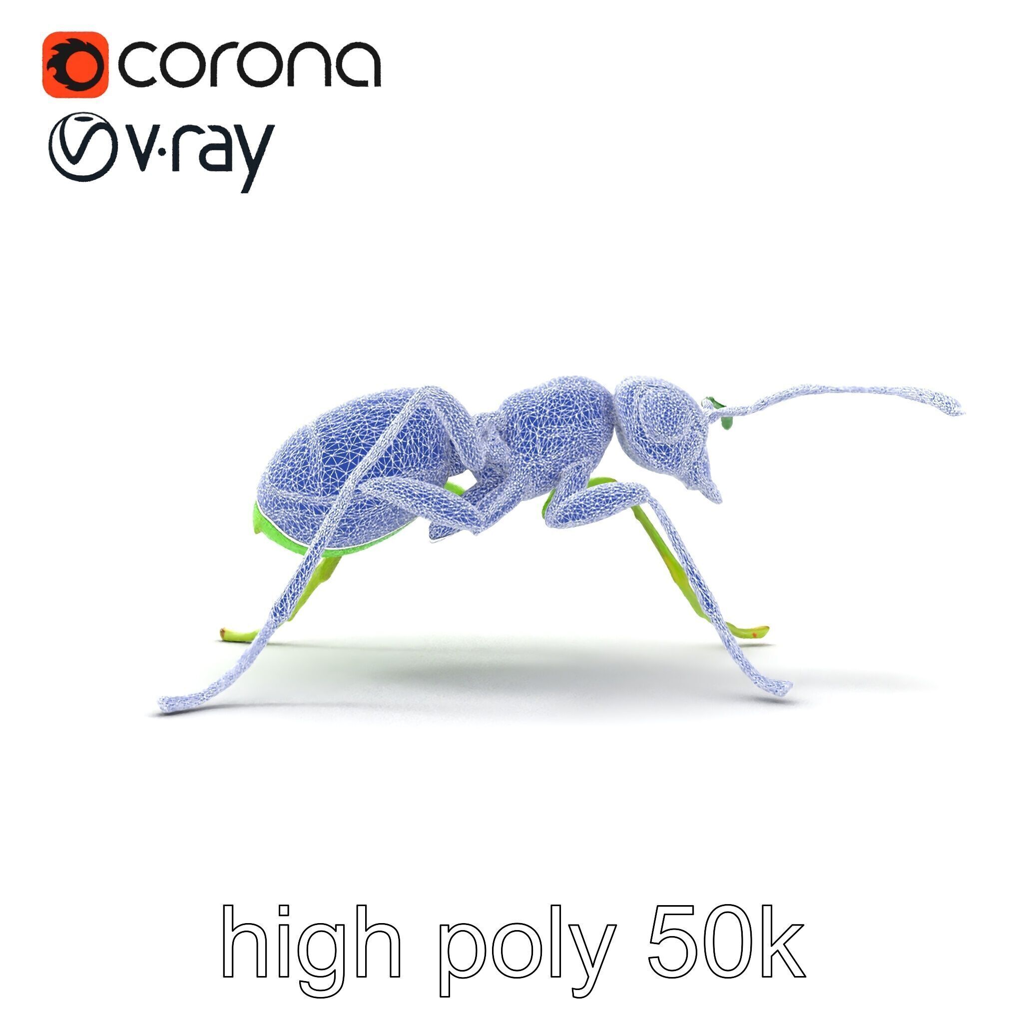 Bioluminescent Neon Green Firefly Ant Insect model pack Low-poly 3D model_18