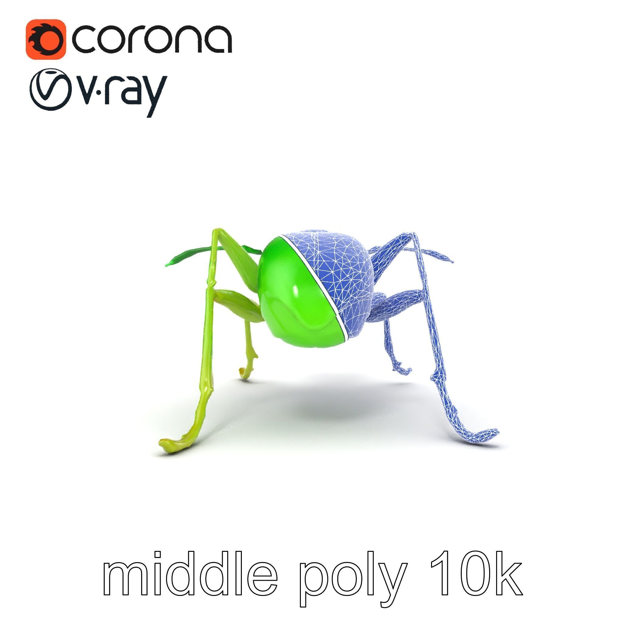 Bioluminescent Neon Green Firefly Ant Insect model pack Low-poly 3D model_27