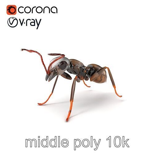 Metallic Miner Ant Model Pack Low-poly 3D model
