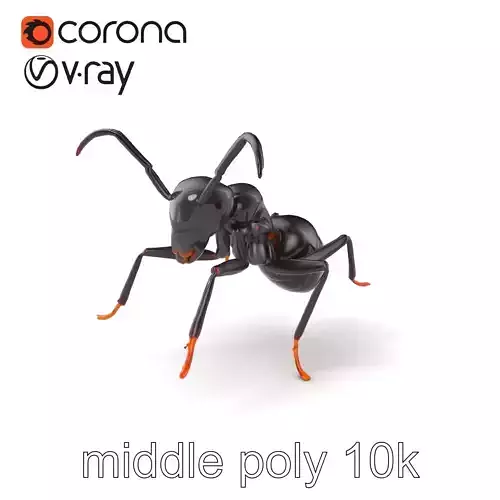 Cave Ant 3D Model Pack with Matte Black Finish Low-poly 3D model