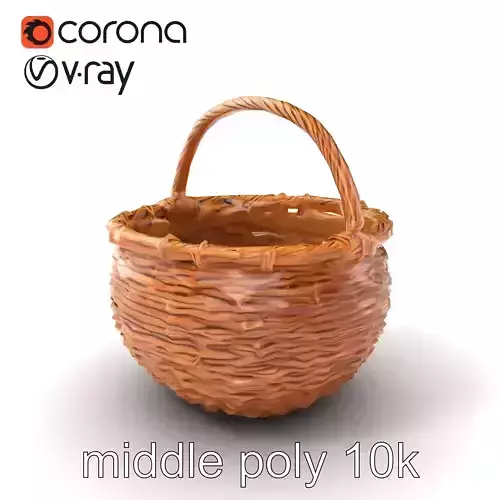 Woven Basket Intricate Weaving Detail model pack Low-poly 3D model