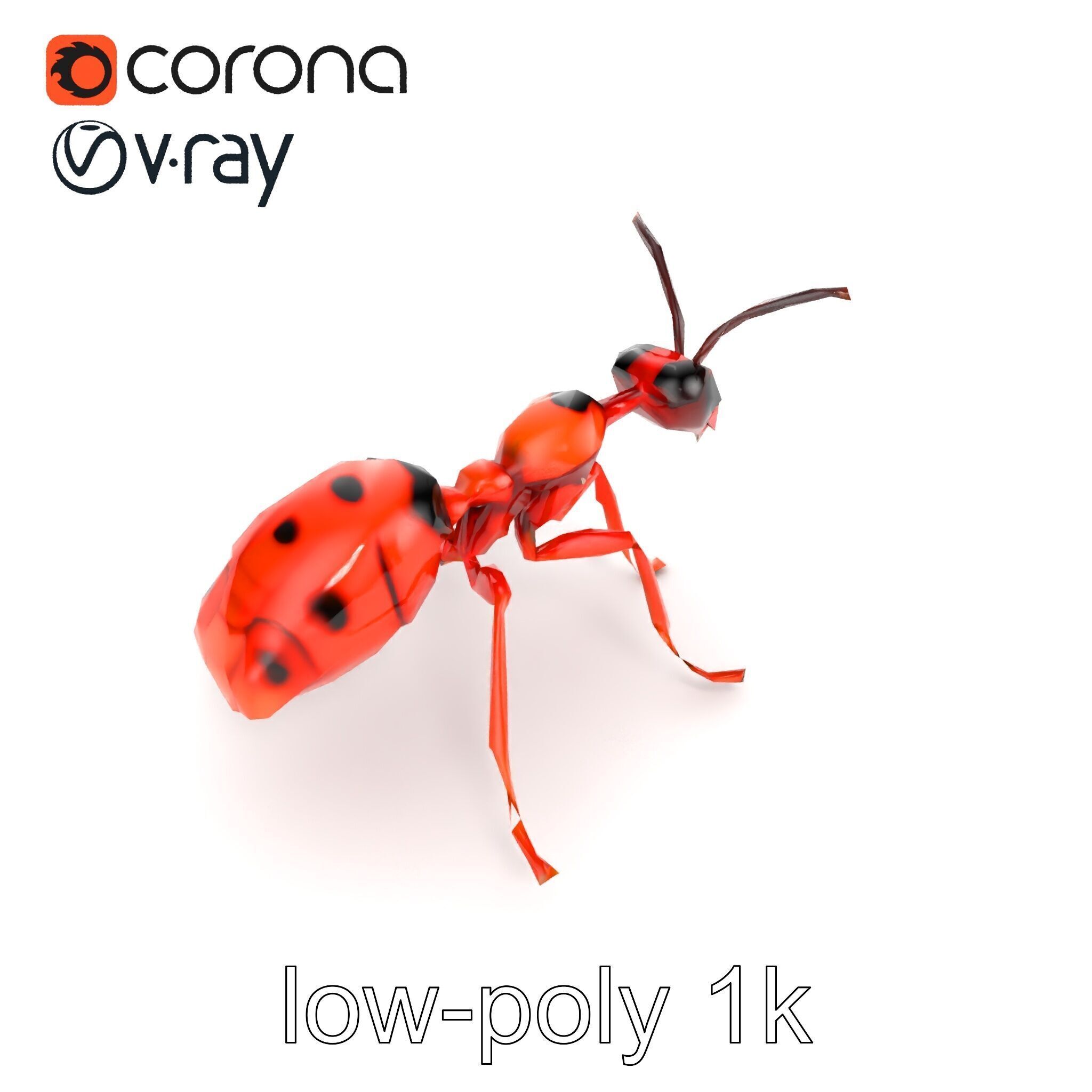 Red Soldier Ant Realistic 3D Model Pack Low-poly 3D model_12