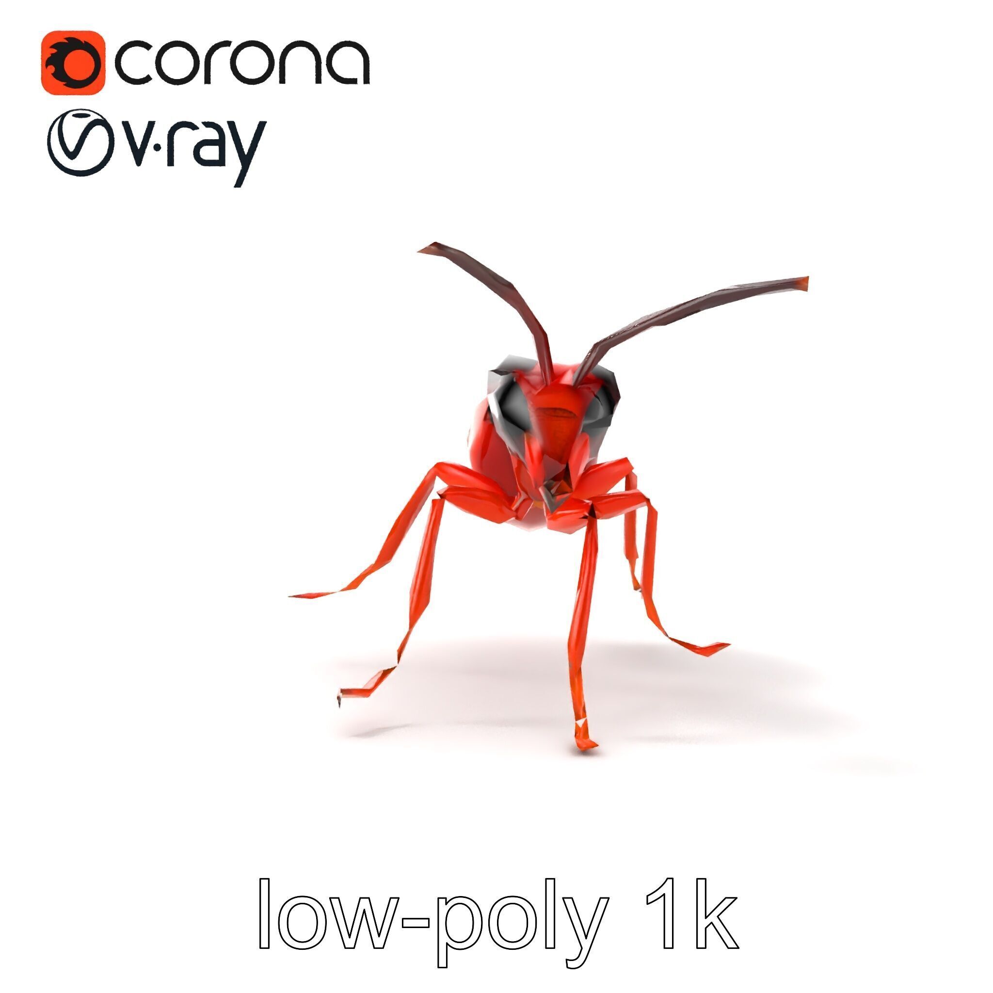 Red Soldier Ant Realistic 3D Model Pack Low-poly 3D model_26
