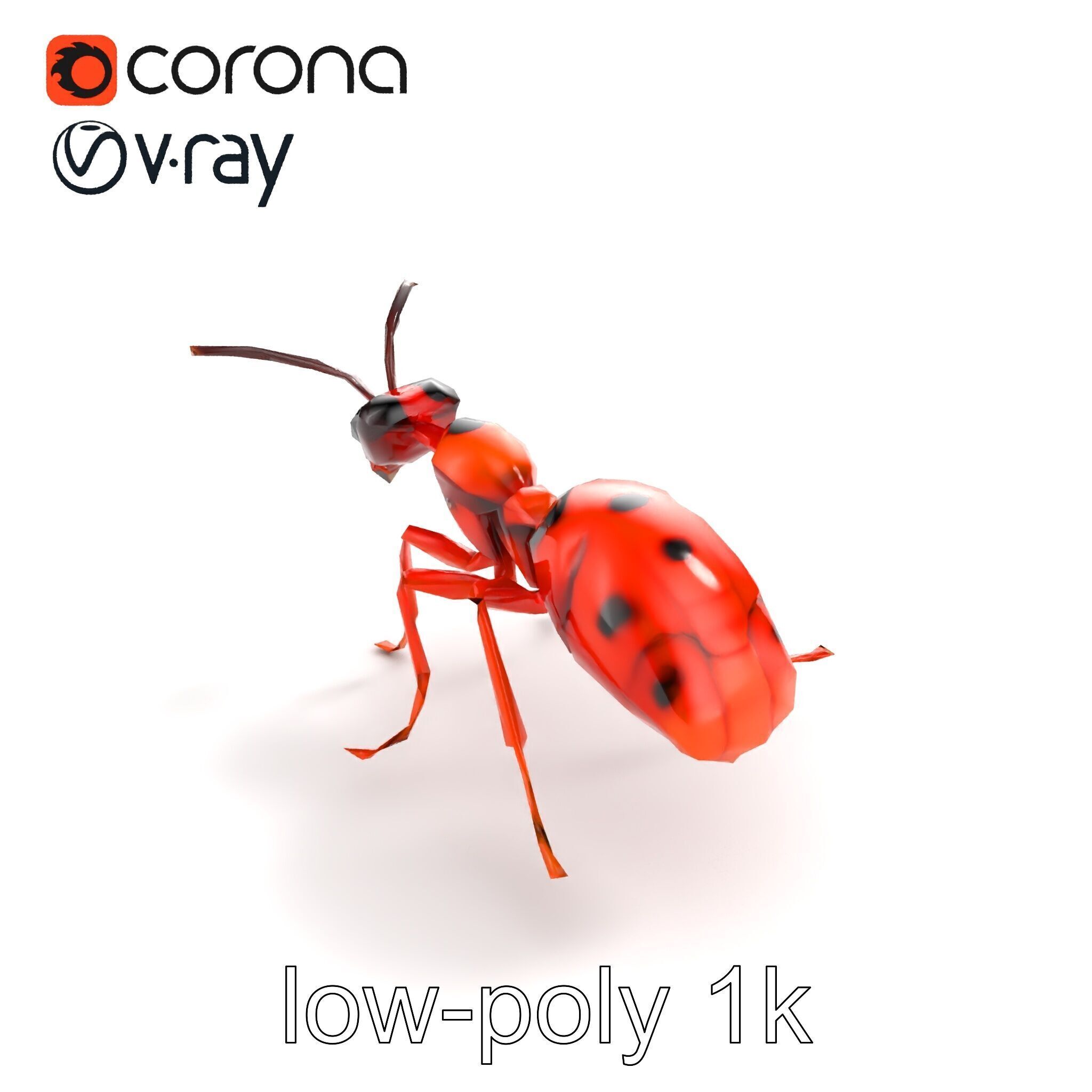 Red Soldier Ant Realistic 3D Model Pack Low-poly 3D model_9