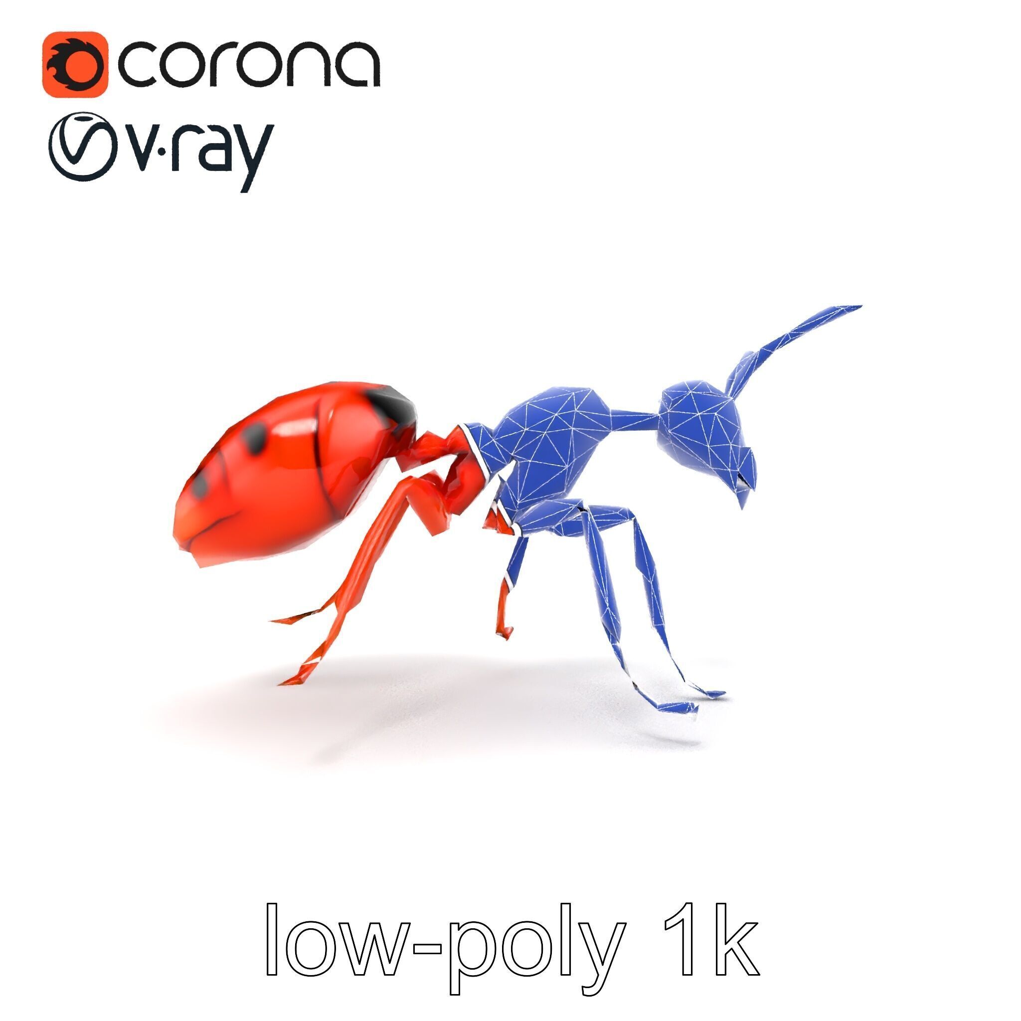Red Soldier Ant Realistic 3D Model Pack Low-poly 3D model_29