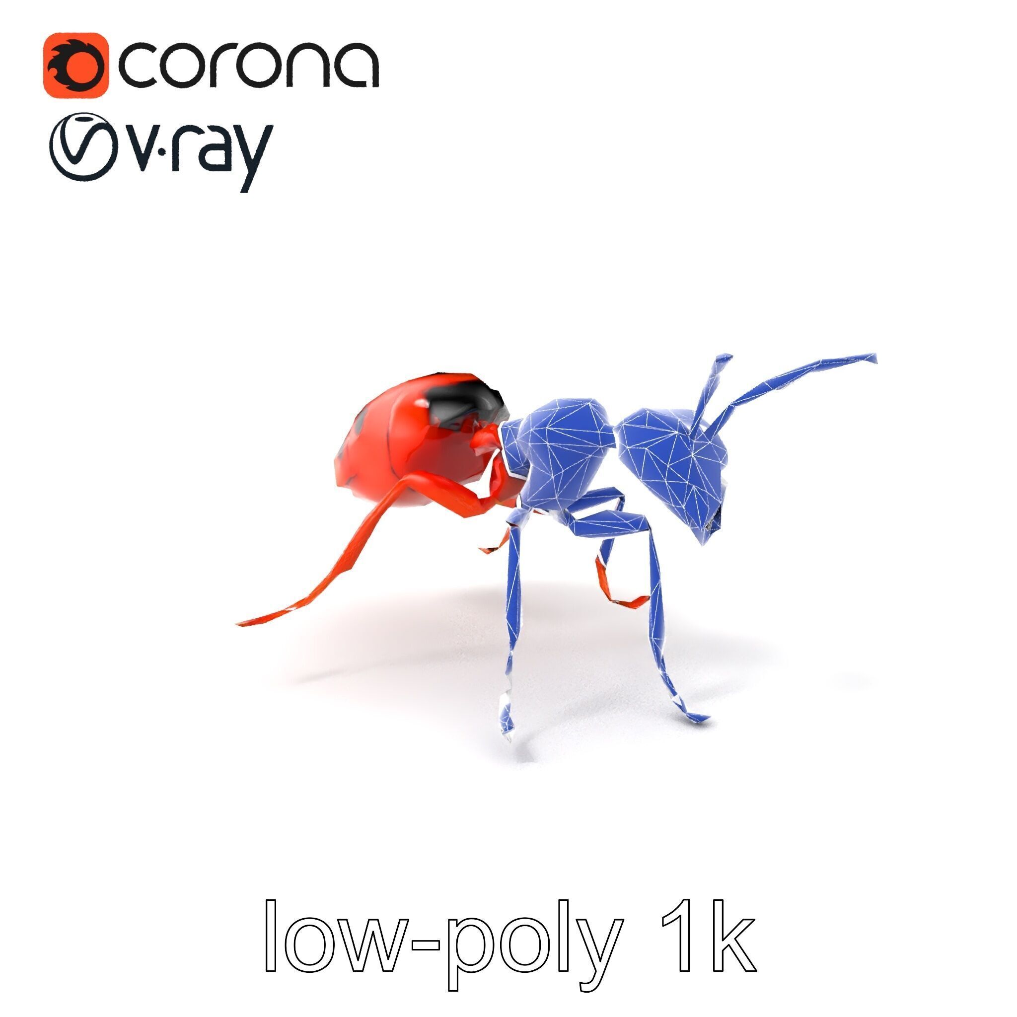 Red Soldier Ant Realistic 3D Model Pack Low-poly 3D model_7