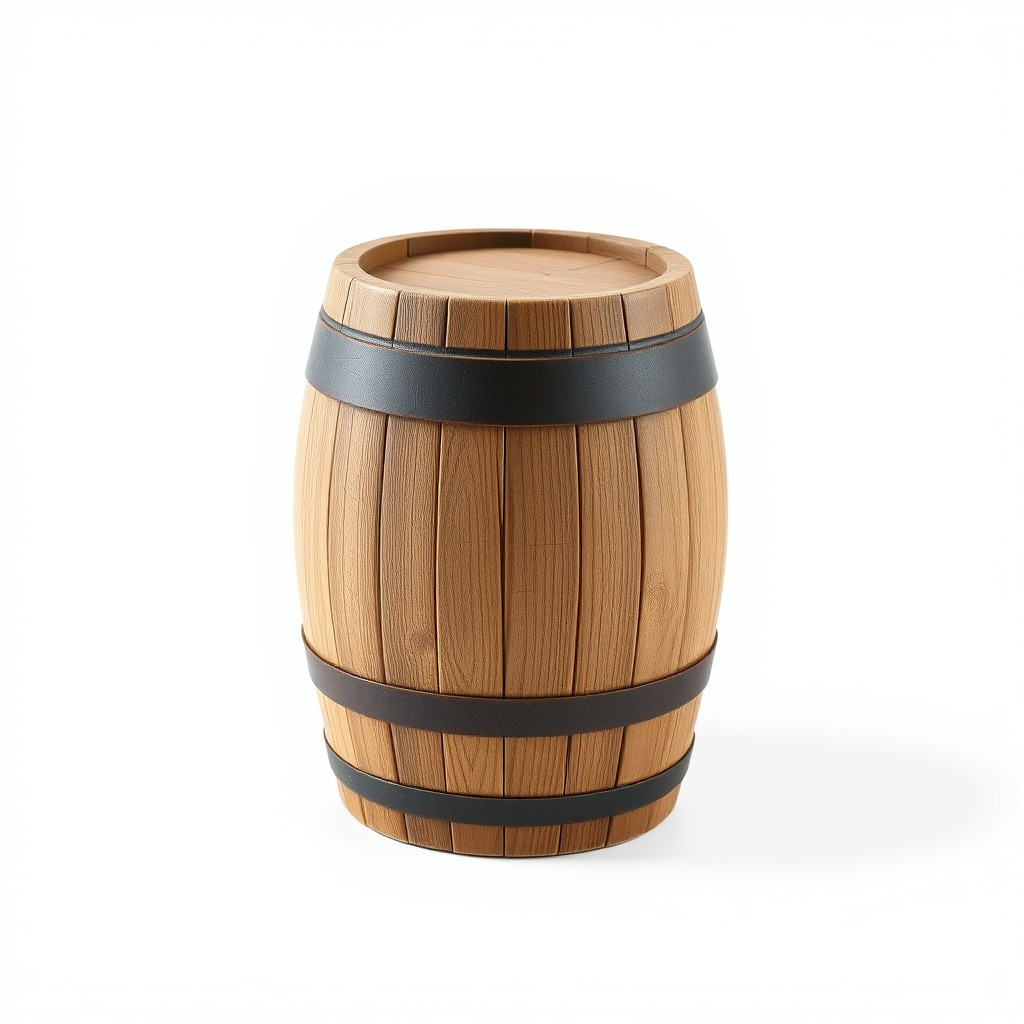 Small Wooden Barrel Weathered Look model pack Low-poly 3D model_4
