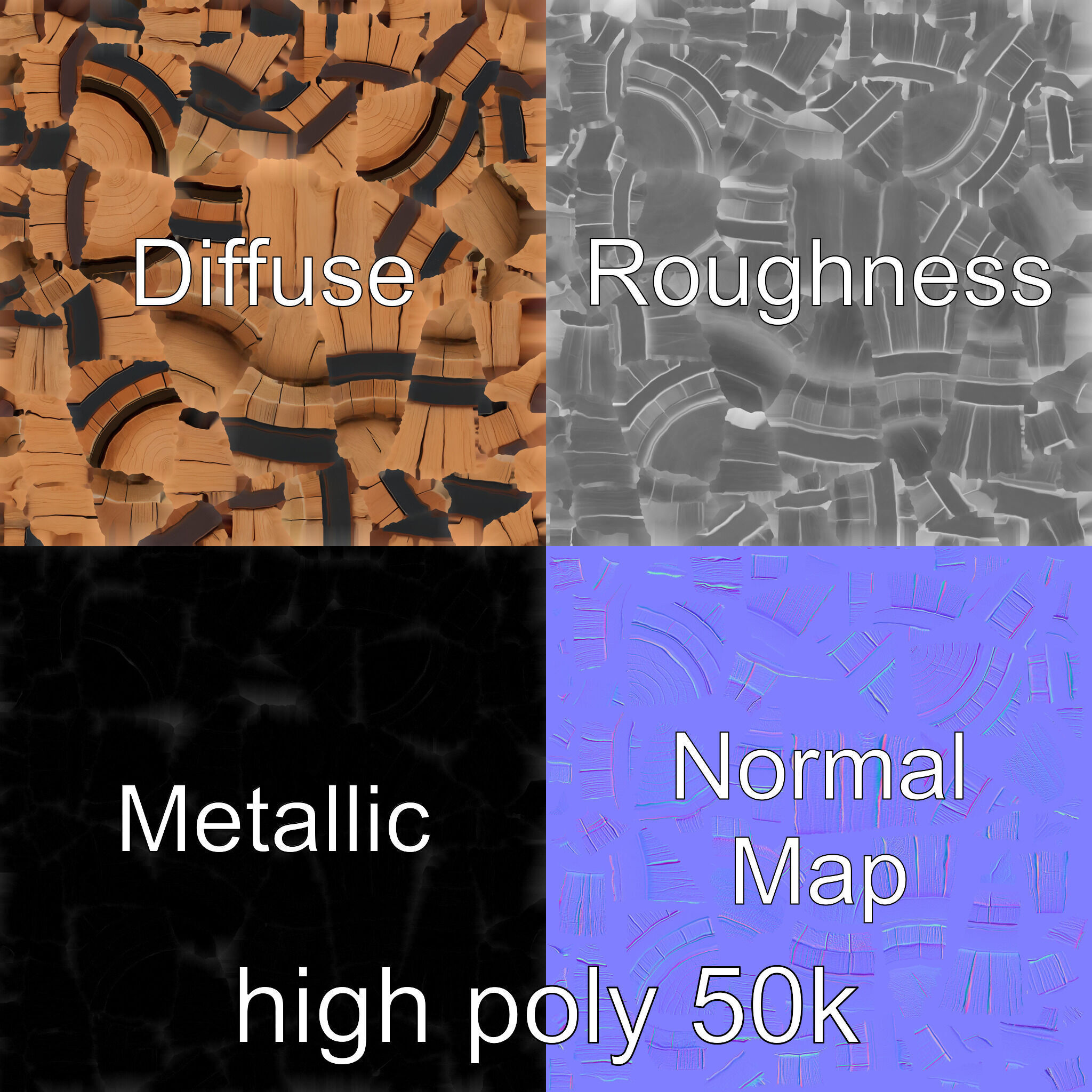 Small Wooden Barrel Weathered Look model pack Low-poly 3D model_3