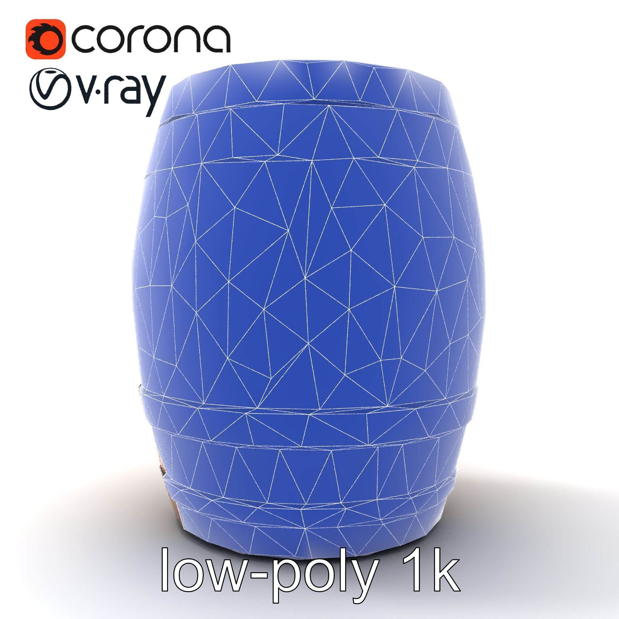 Small Wooden Barrel Weathered Look model pack Low-poly 3D model_19