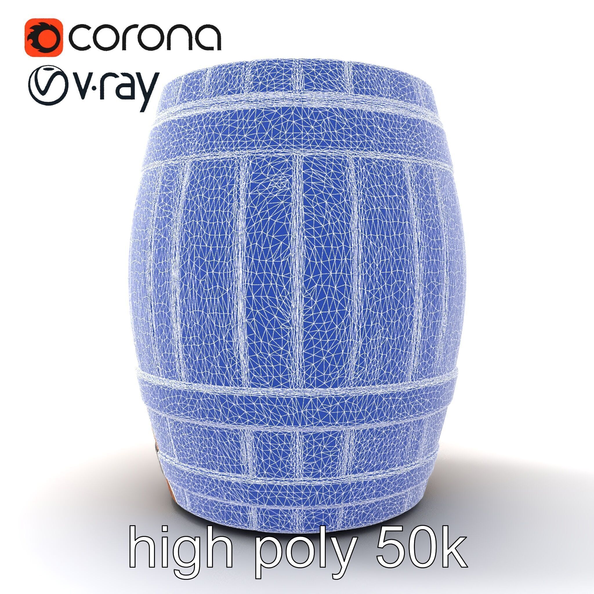 Small Wooden Barrel Weathered Look model pack Low-poly 3D model_28