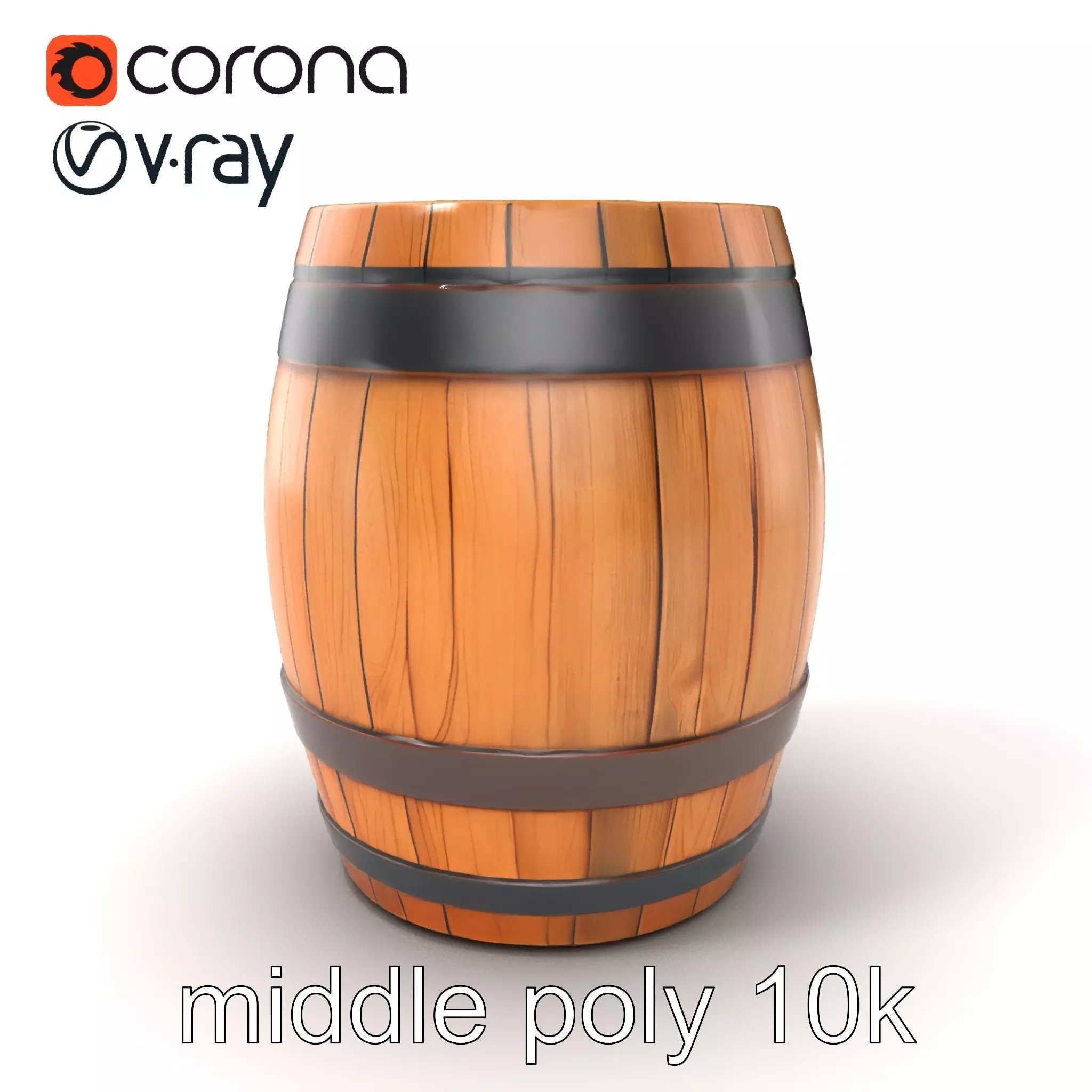 Small Wooden Barrel Weathered Look model pack Low-poly 3D model_0