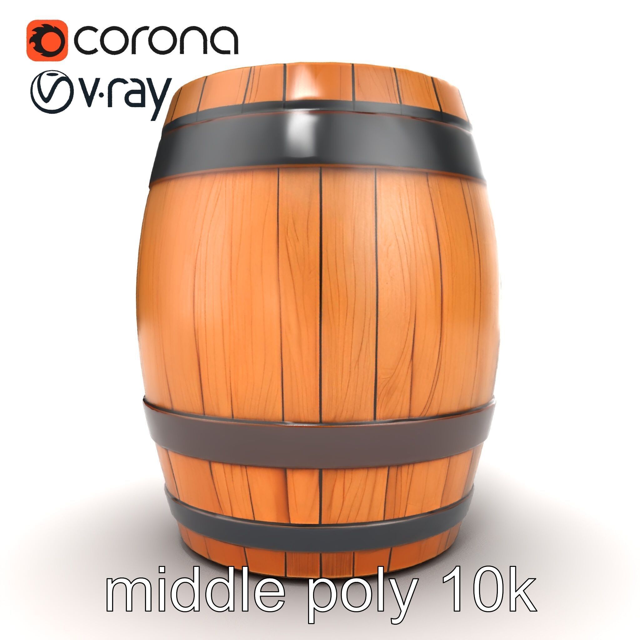 Small Wooden Barrel Weathered Look model pack Low-poly 3D model_15