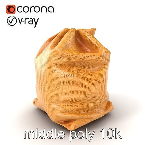 Authentic Burlap Sack Realism model pack Low-poly 3D model