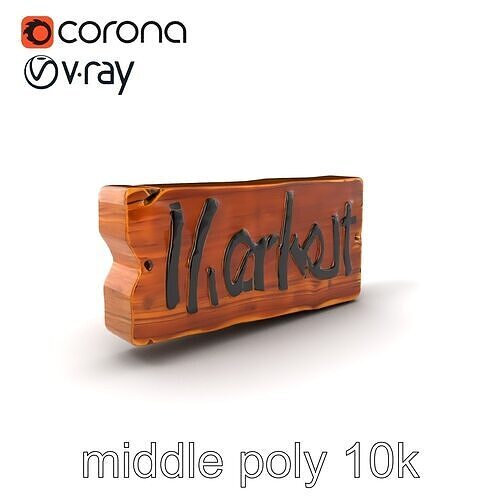 Rustic Handwritten Sign Model Pack Low-poly 3D model