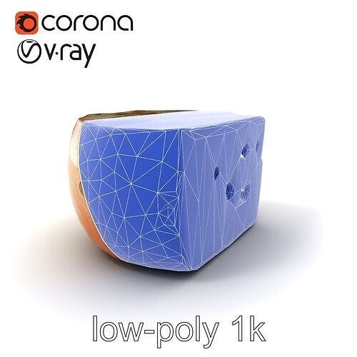 Artisanal Cheese Wheel with Rind Texturing model pack Low-poly 3D model 7