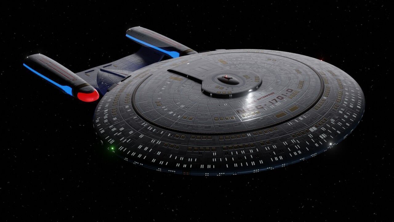 Enterprise D from Star Trek TNG Galaxy Class Starship Low-poly 3D model_4