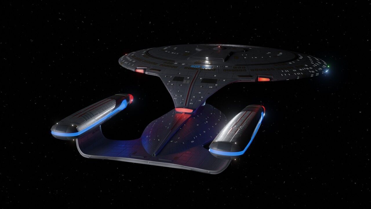 Enterprise D from Star Trek TNG Galaxy Class Starship Low-poly 3D model_2