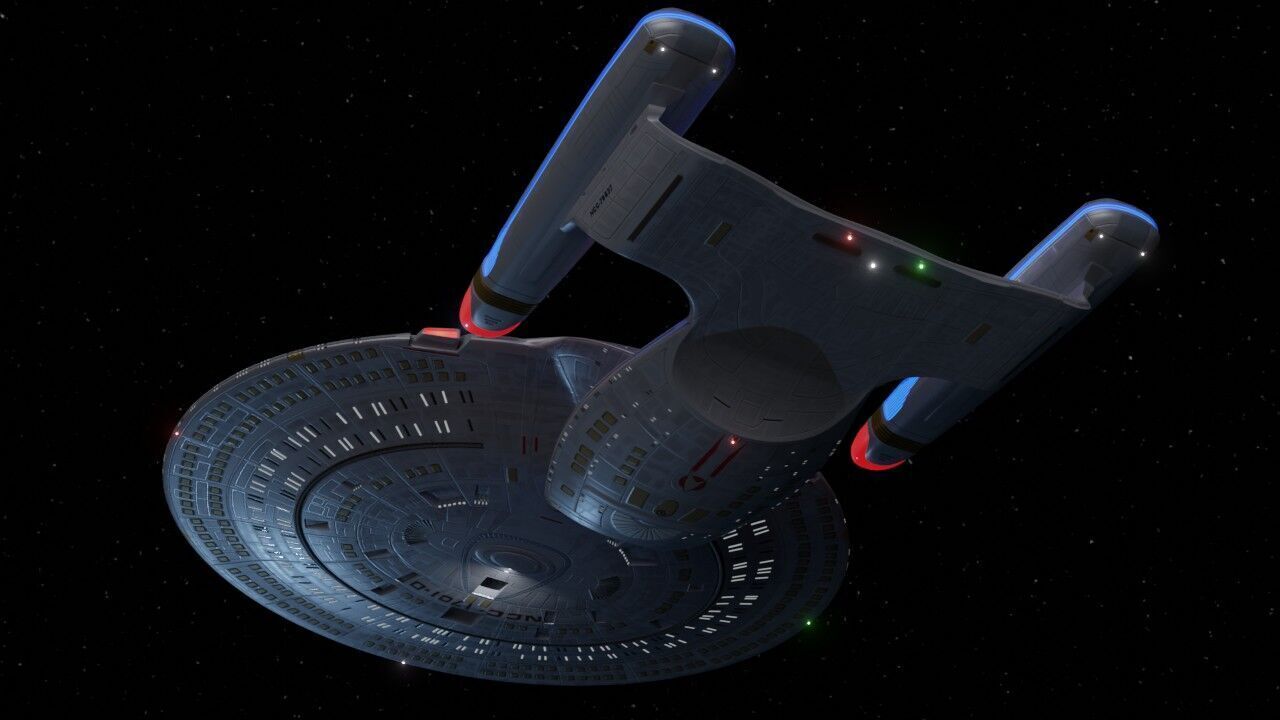 Enterprise D from Star Trek TNG Galaxy Class Starship Low-poly 3D model_3
