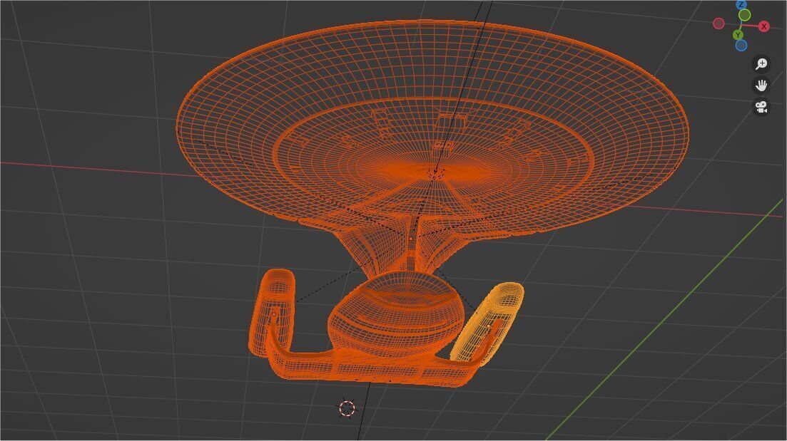 Enterprise D from Star Trek TNG Galaxy Class Starship Low-poly 3D model_5