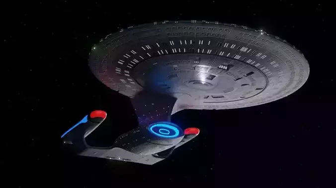 Enterprise D from Star Trek TNG Galaxy Class Starship Low-poly 3D model