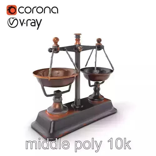 Vintage Iron Scales with Detailed Weights Model Pack Low-poly 3D model