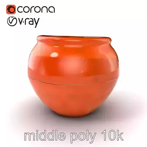 Rustic Clay Pot Handcrafted Design model pack Low-poly 3D model