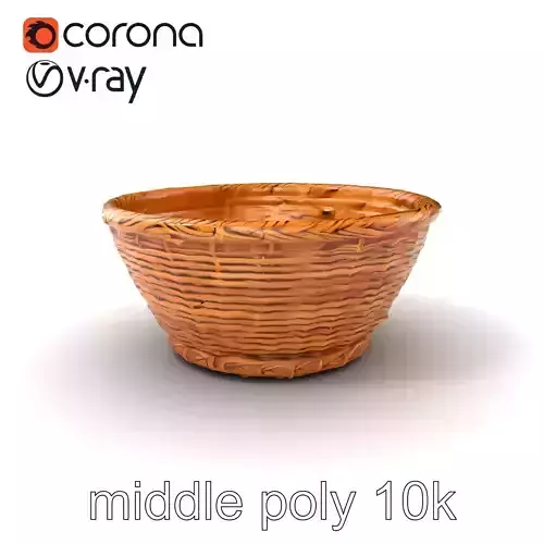 Handwoven Wicker Basket Natural Hue model pack Low-poly 3D model