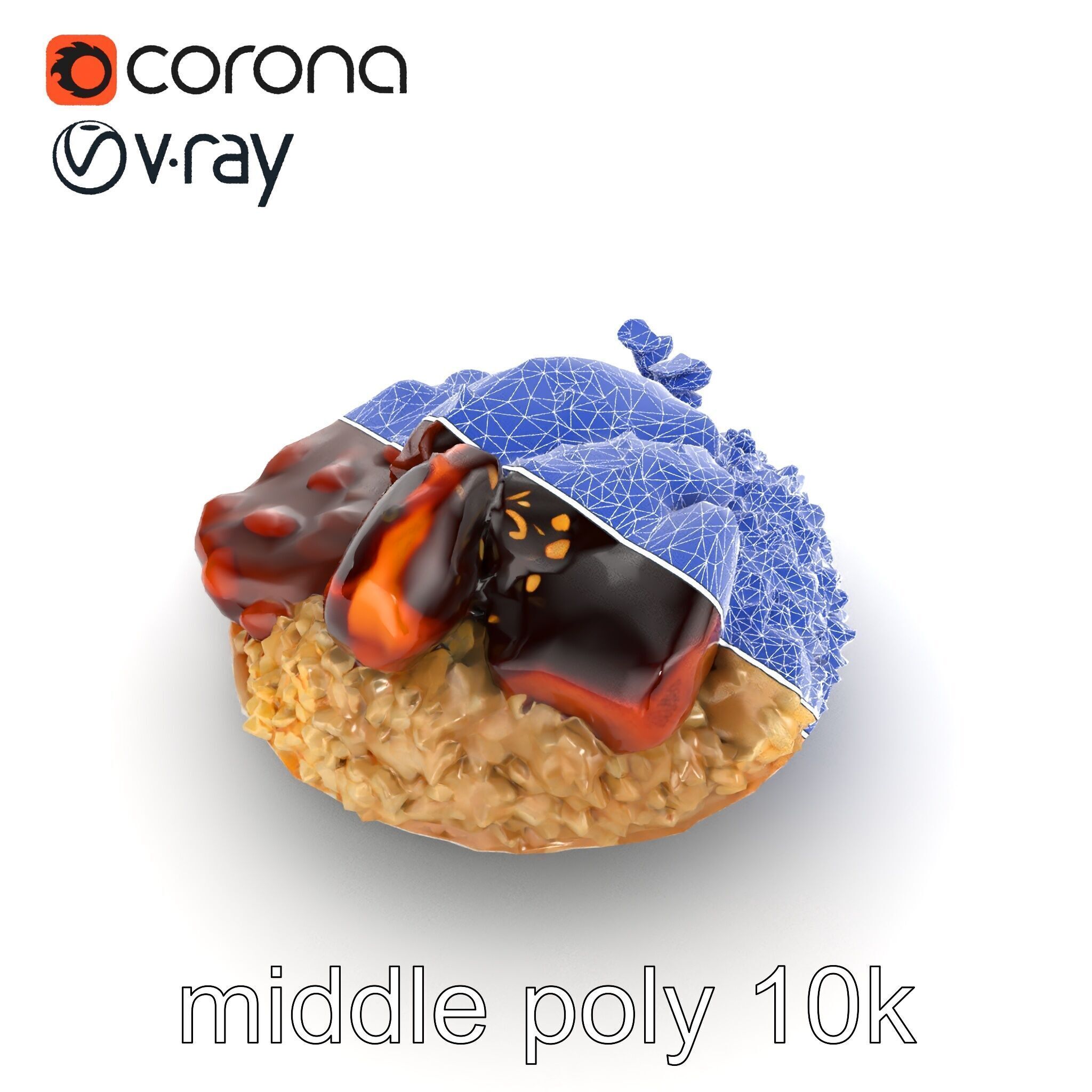 Mole Poblano Plate with Chicken and Sides model pack Low-poly 3D model_24