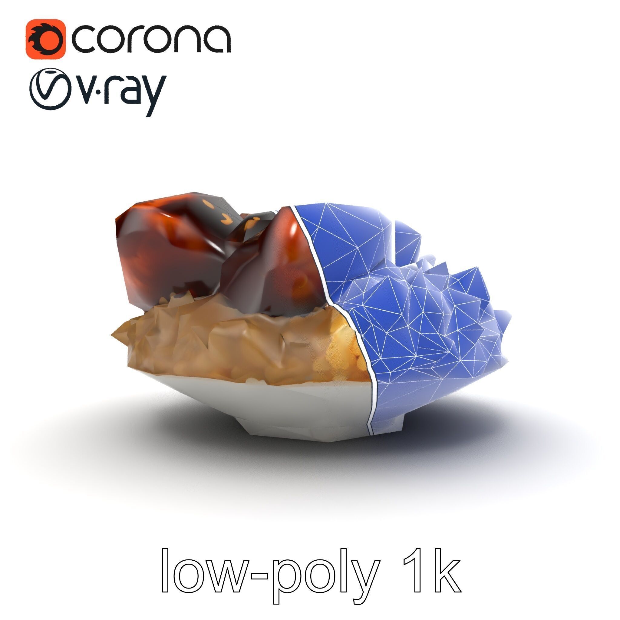 Mole Poblano Plate with Chicken and Sides model pack Low-poly 3D model_13