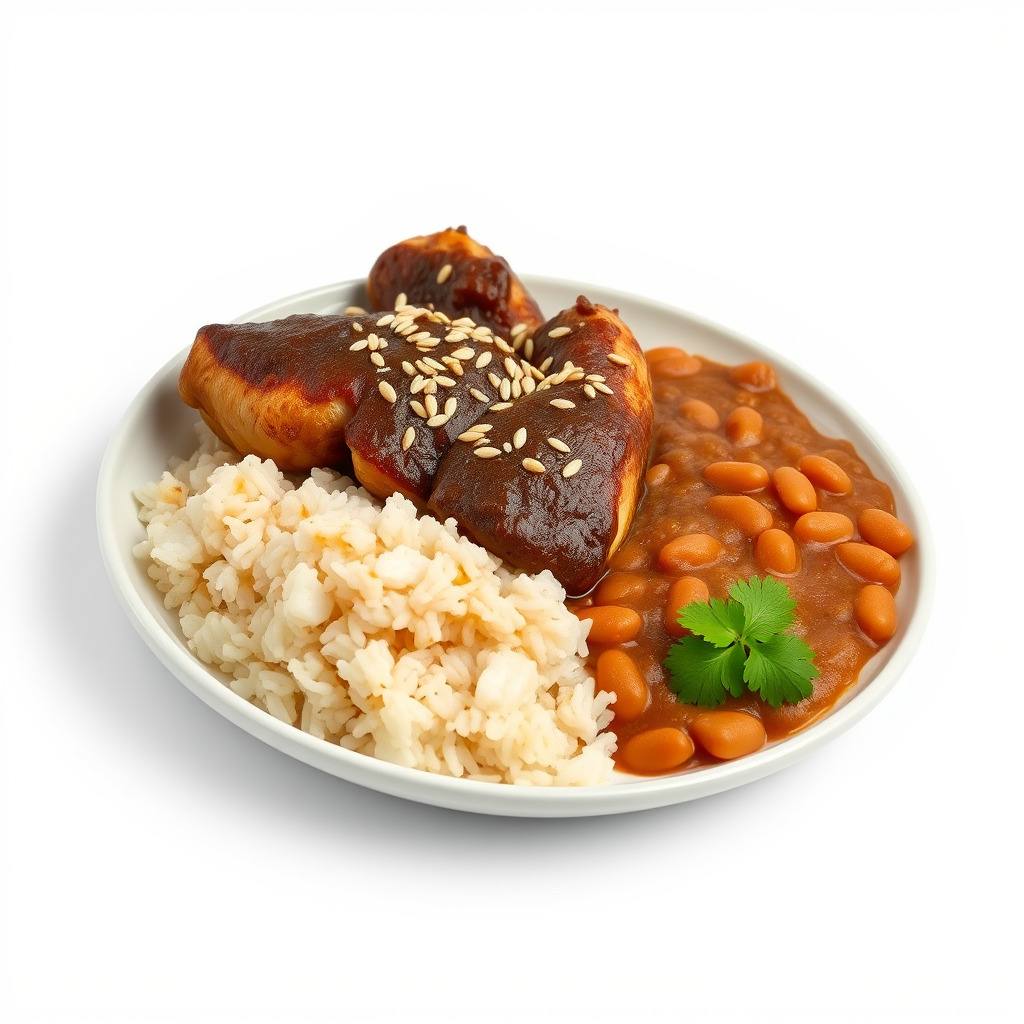 Mole Poblano Plate with Chicken and Sides model pack Low-poly 3D model_4