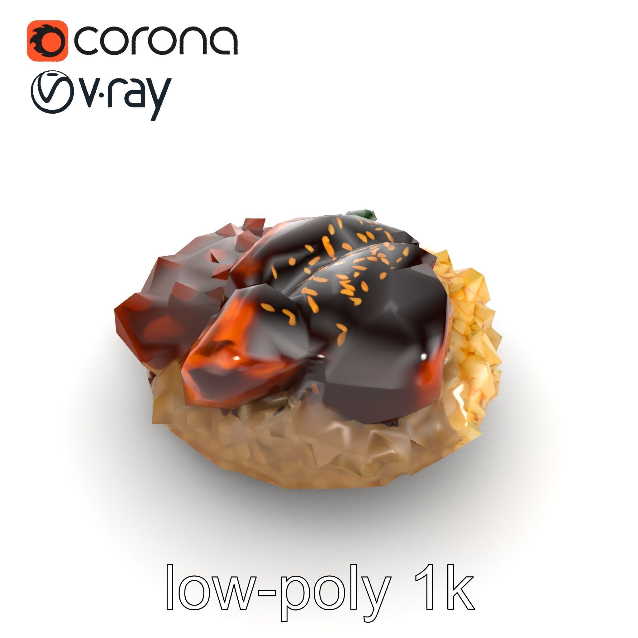 Mole Poblano Plate with Chicken and Sides model pack Low-poly 3D model_16