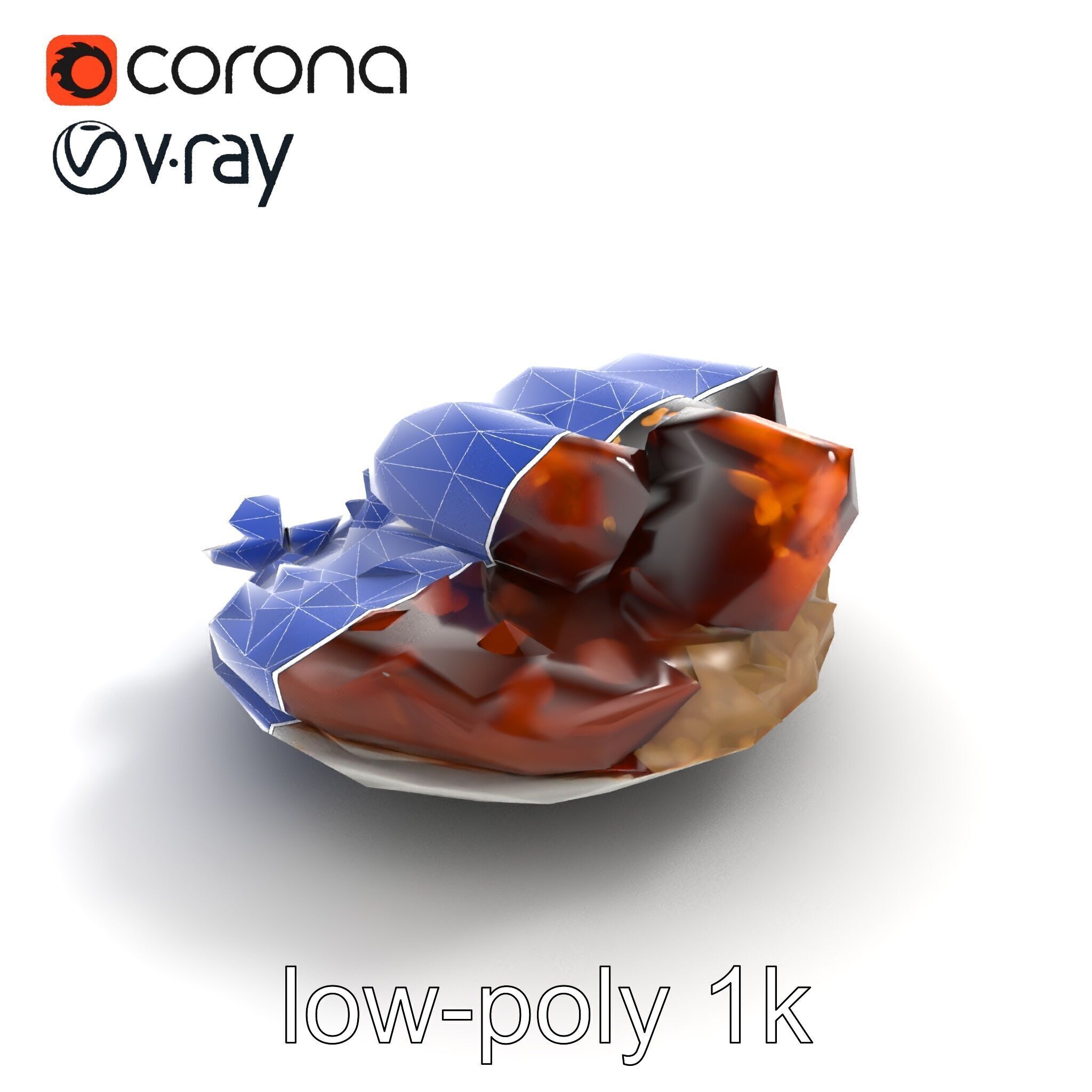 Mole Poblano Plate with Chicken and Sides model pack Low-poly 3D model_14