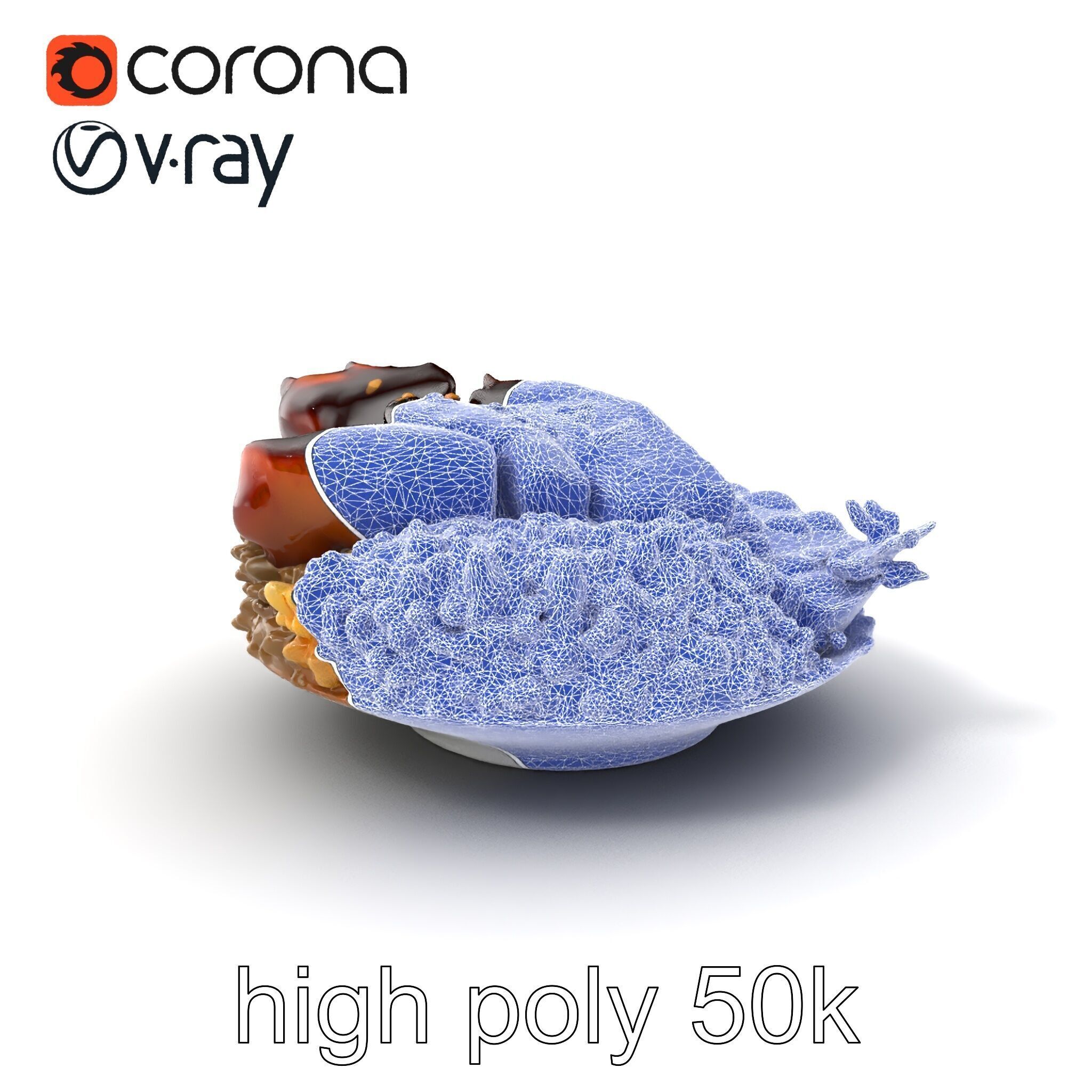 Mole Poblano Plate with Chicken and Sides model pack Low-poly 3D model_10