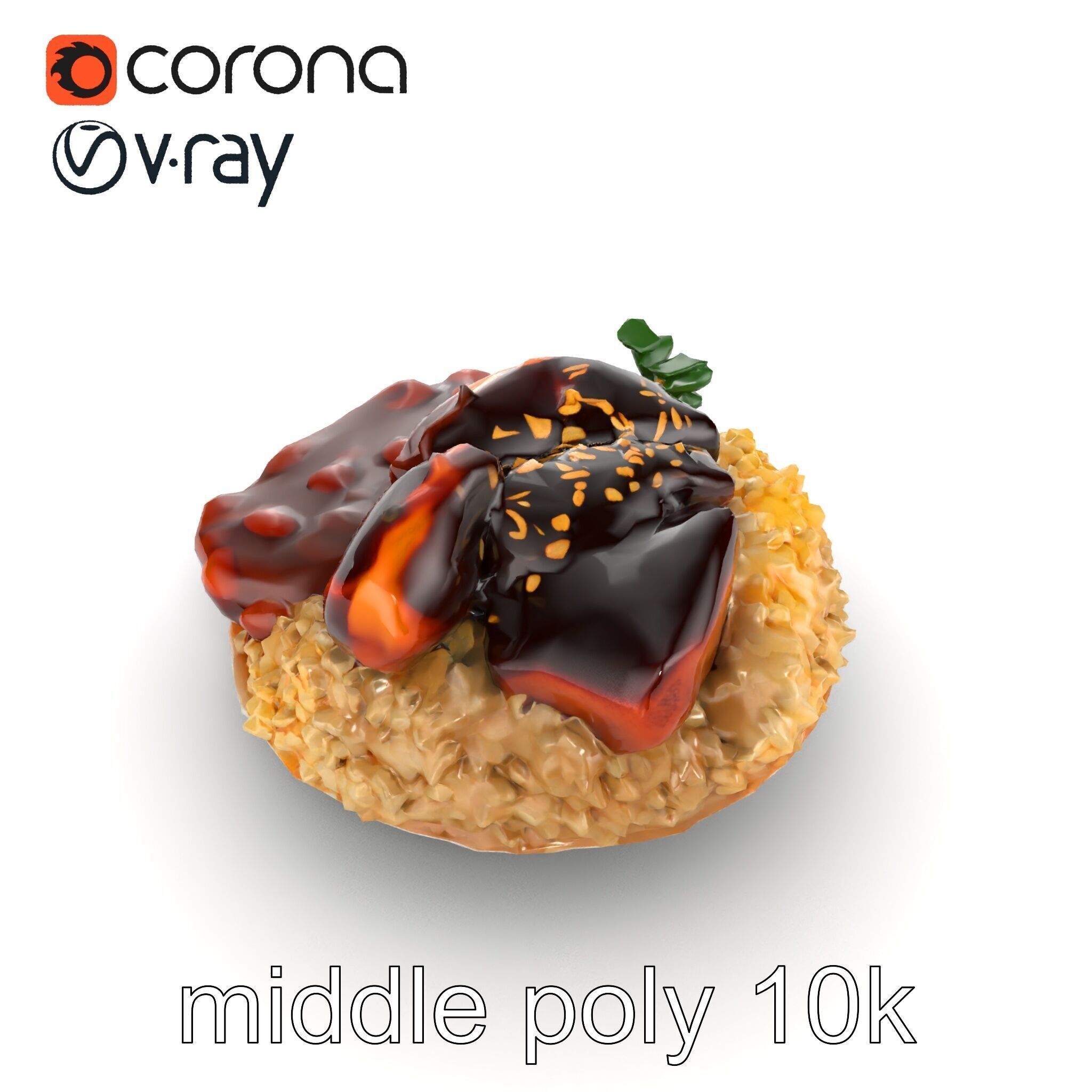 Mole Poblano Plate with Chicken and Sides model pack Low-poly 3D model_11