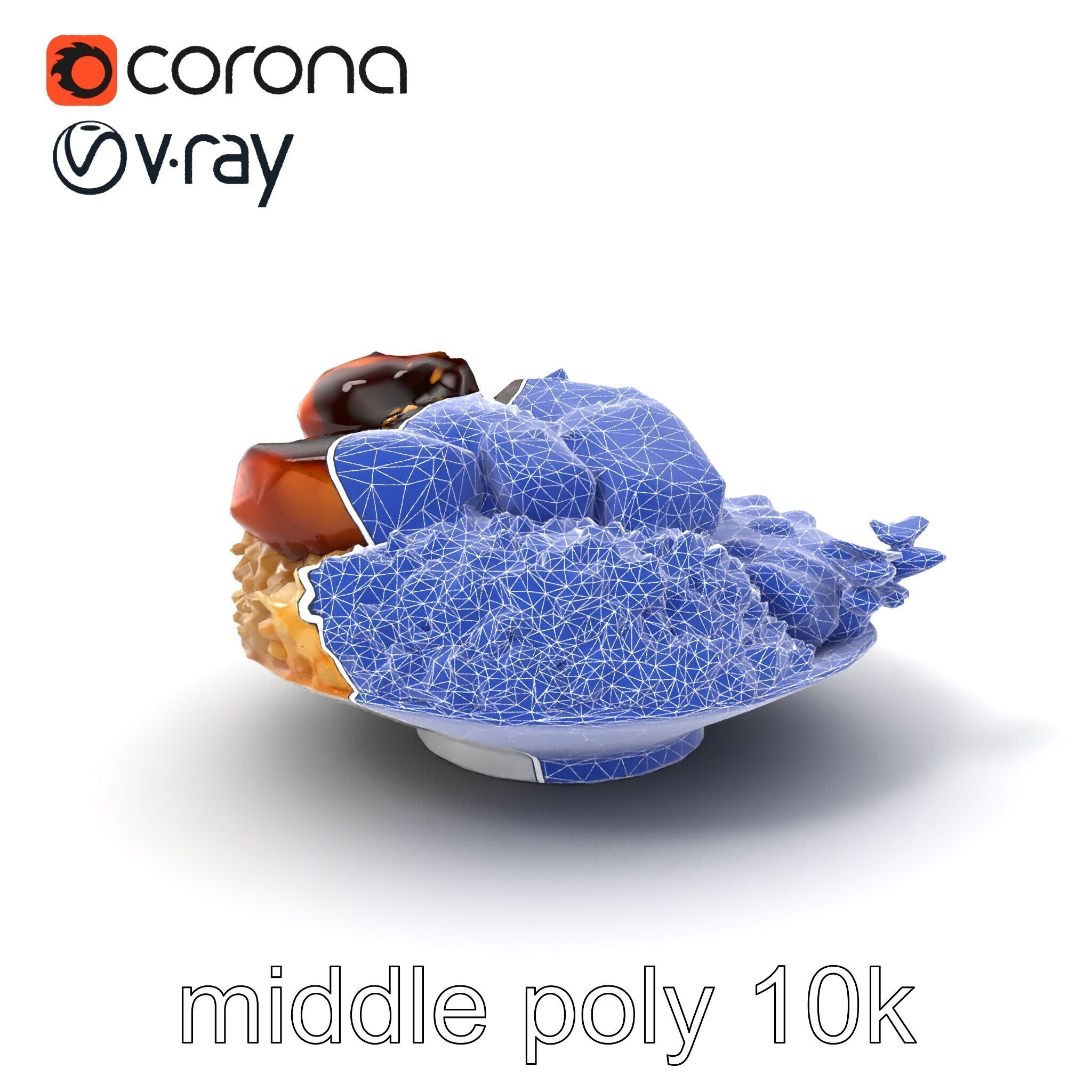 Mole Poblano Plate with Chicken and Sides model pack Low-poly 3D model_6