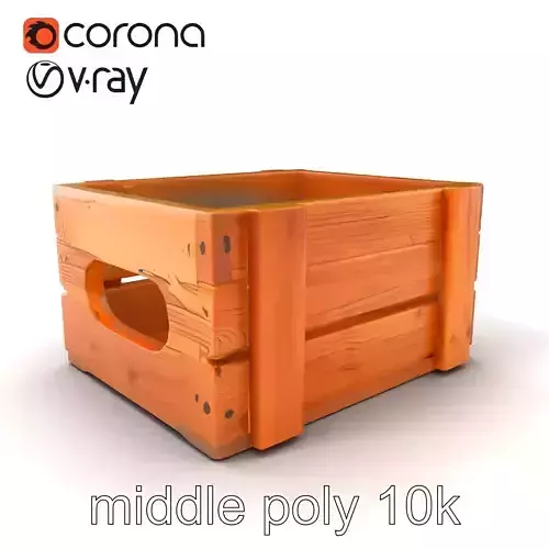 Rustic Wooden Crate Distressed Finish model pack Low-poly 3D model