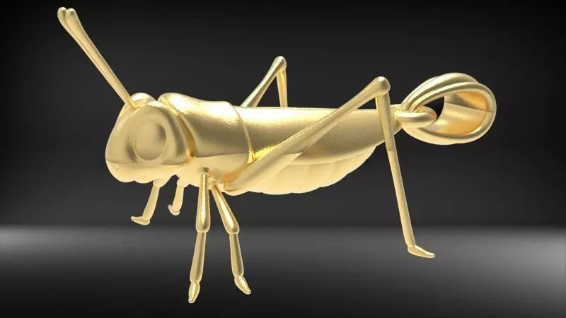 Grasshooper pendant necklace charm jewelry 3D print model