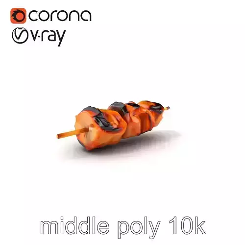 Chargrilled Pork Skewer Model Pack Low-poly 3D model