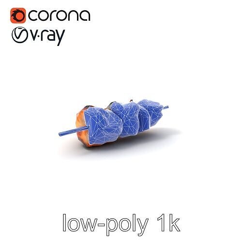 Chargrilled Pork Skewer Model Pack Low-poly 3D model 7