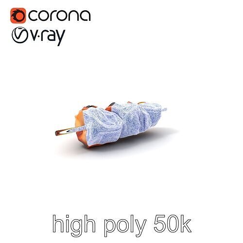 Chargrilled Pork Skewer Model Pack Low-poly 3D model 2