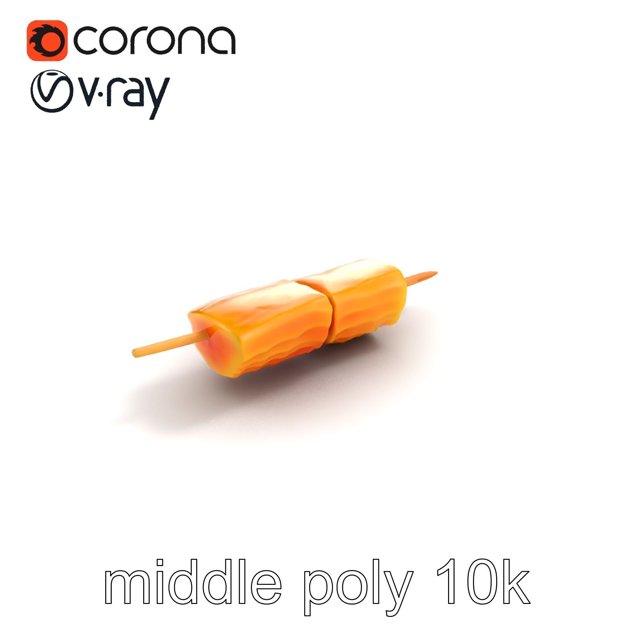 Realistic Salmon Skewer Low-Mid-High Poly model pack Low-poly 3D model_8
