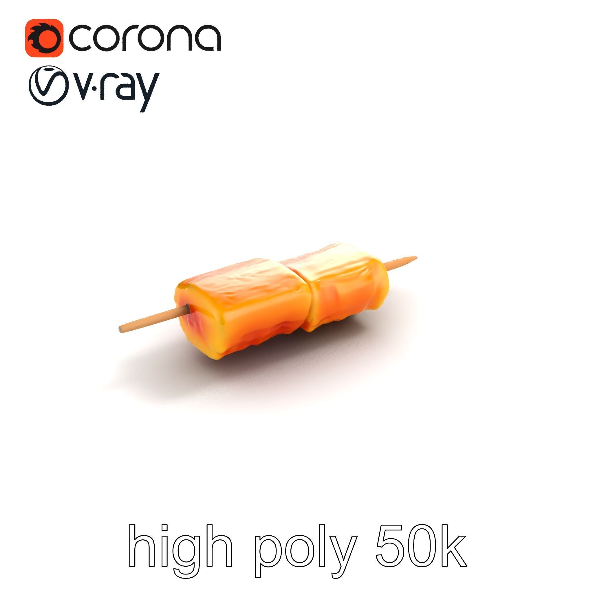 Realistic Salmon Skewer Low-Mid-High Poly model pack Low-poly 3D model_15